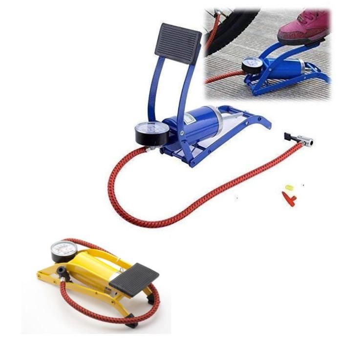 pompe à pied avec manomètre gonfler pneu voiture vélo matelas