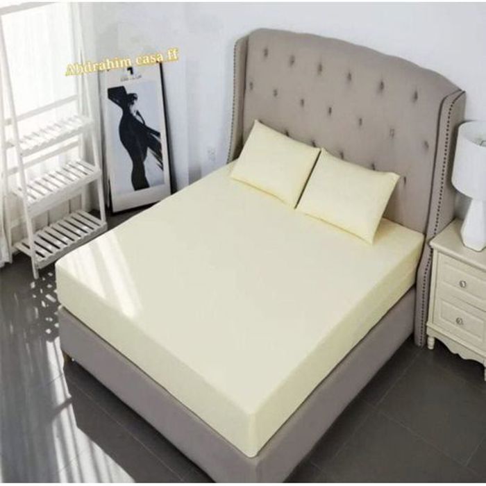 Draps housse 200cm ×160 ×25 et 2 taie d'oreiller 50cm×70 - 1