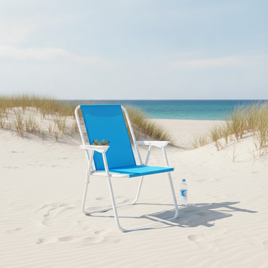 Chaise Fauteuil Pliante Relax Camping Élégant Chaise Pliante Camping Fauteuil tabouret de plage (Couleur aléatoire) - Marjane Mall - Image 3