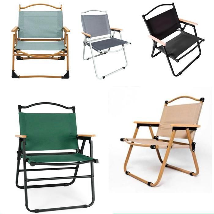 Chaise Pliante - Portable - Beige - Acier Tubulaire - Légère - Confort Ergonomique (Couleur aléatoire)