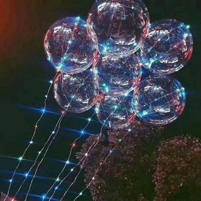 3 pcs Décoration Ballon LED Lumineux Transparent, Ballons en Latex pour Anniversaire,