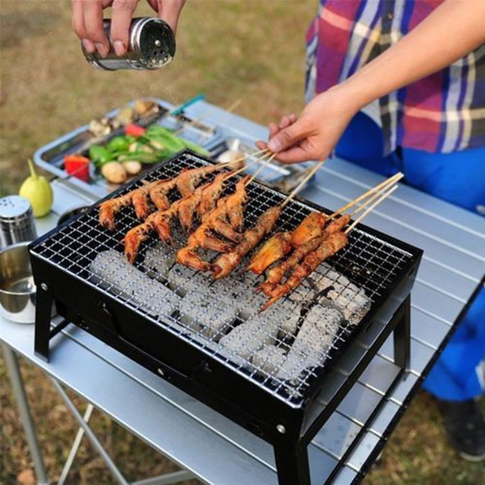 Grill pliable portable — barbecue compact pour maison et camping