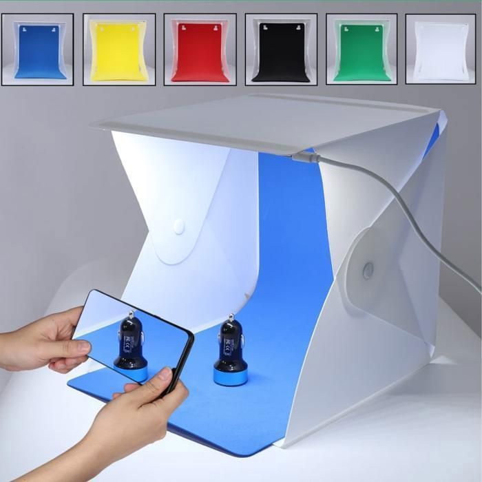 studio photographie avec Double bande Led Mini Studio Boite à lumière Lightbox