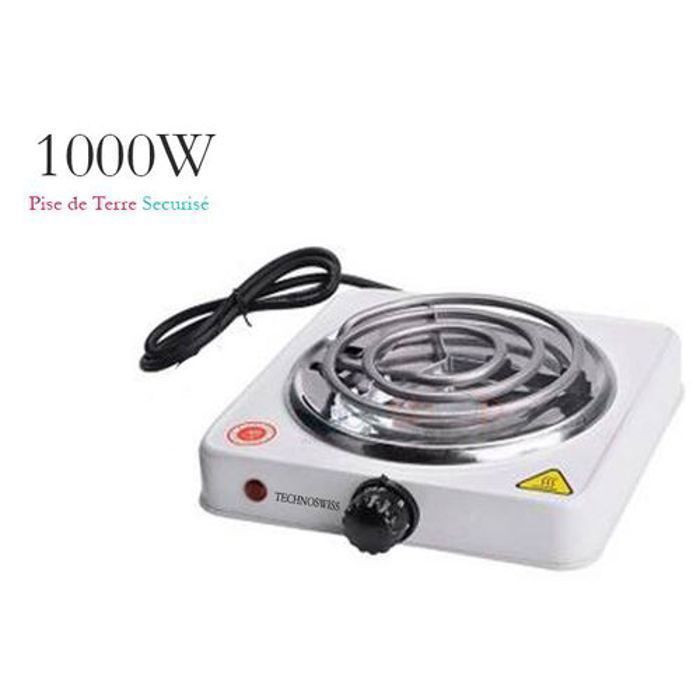 Plaque de cuisson électrique - MARQUE - 1000W - Résistance intégrée - Compact - Portable