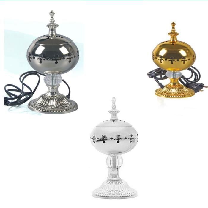 Bakhoor Burner Electric, Mini brûleur de Style arabe islamique, brûleur Zen à huile pour la maison porte-Encens, (Couleur aléatoire)