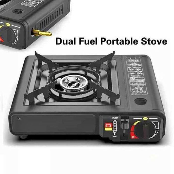 Réchaud de camping portatif au gaz butane - Brûleur unique - 7600 BTU - Allumage automatique - Léger et compact