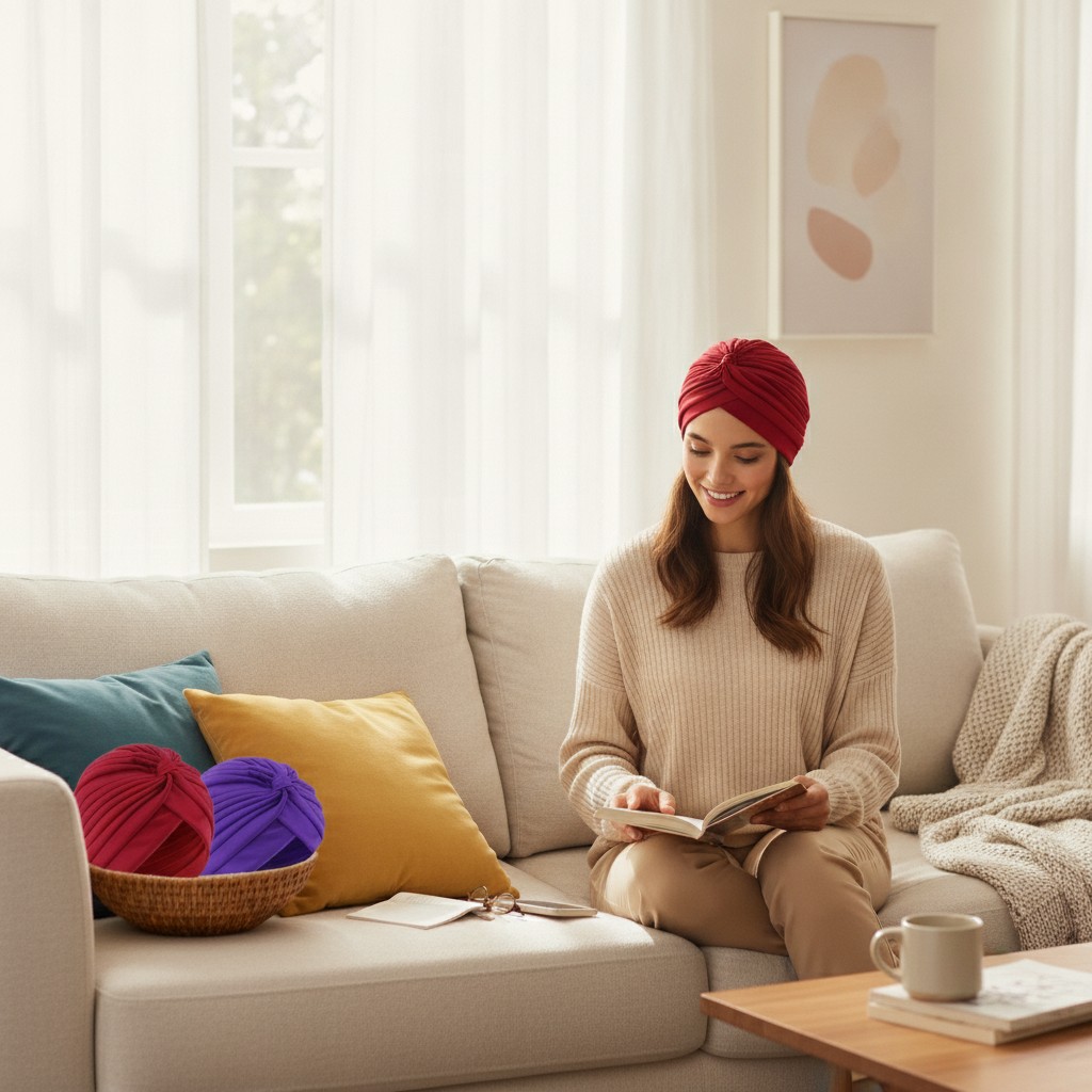 Bonnet Bandeau turban femme, chapeau de chimio, islamique pour femme, hijab(Couleur aléatoire) - Marjane Mall - Image 3