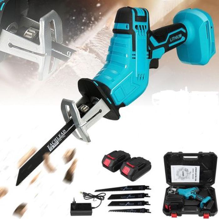 Scie alternative électrique sans fil avec deux batteries 21V et Lames De Scie