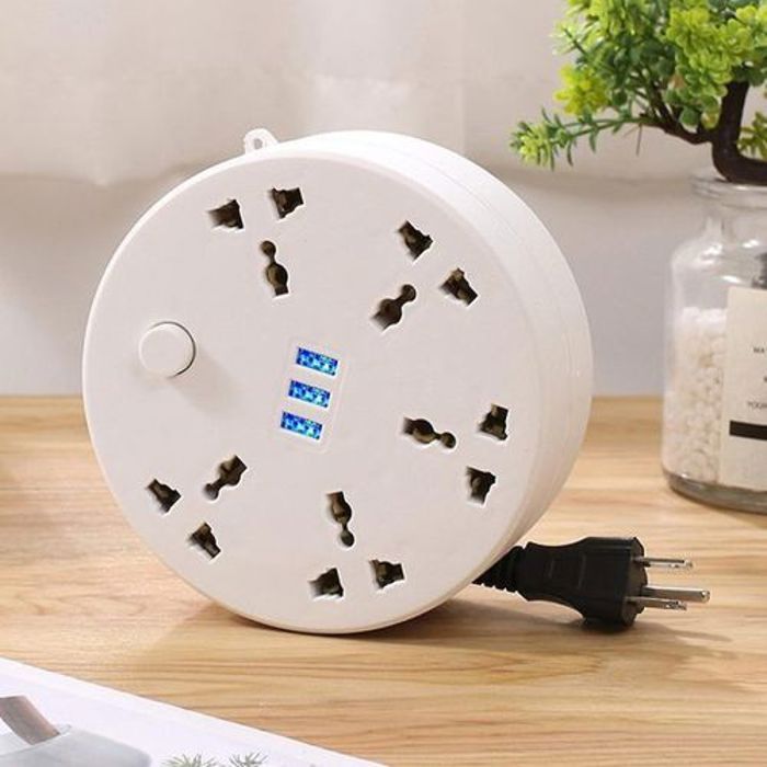 Multiprise de Qualité Professionnelle avec Prises USB et Câble Rétractable