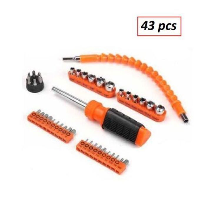 Offfre tournevis flexibles Tige Flexible et Embouts d extension Tournevis 43 pcs