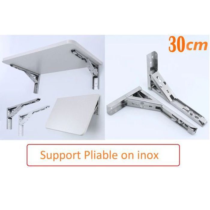 Support d'angle triangulaire pliable - Inox - 400 kg - Installation facile - Résistant à la corrosion