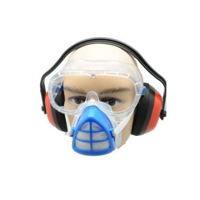 Équipement de protection, 3 pièces, masque, lunettes et casque