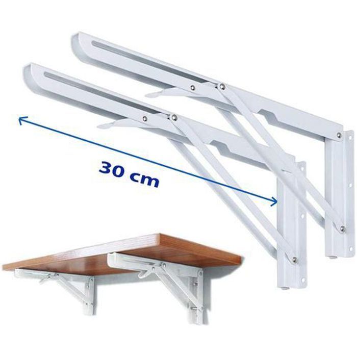 2 Pcs équerre Support Table pliable / Support étagère pliant / 30 cm