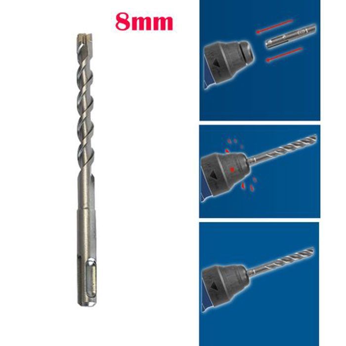 Mèches de perçage pour béton, 8mm SDS mèches de forage pour la maçonnerie Forets