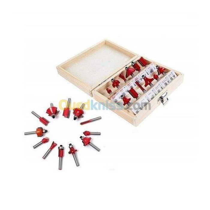 Offfre MÈCHES À BOIS DUR ET MOU Jeux De Mèche Défonceuse 12Pcs Queue 6Mm