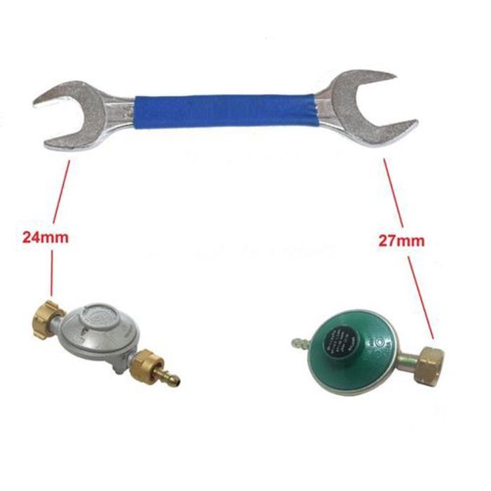 clé double tête 24 x 27 pour détendeur de bouteille de gaz