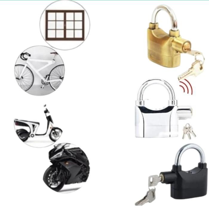 Cadenas d'alarme Serrure alarm lock Anti-vol Alarme