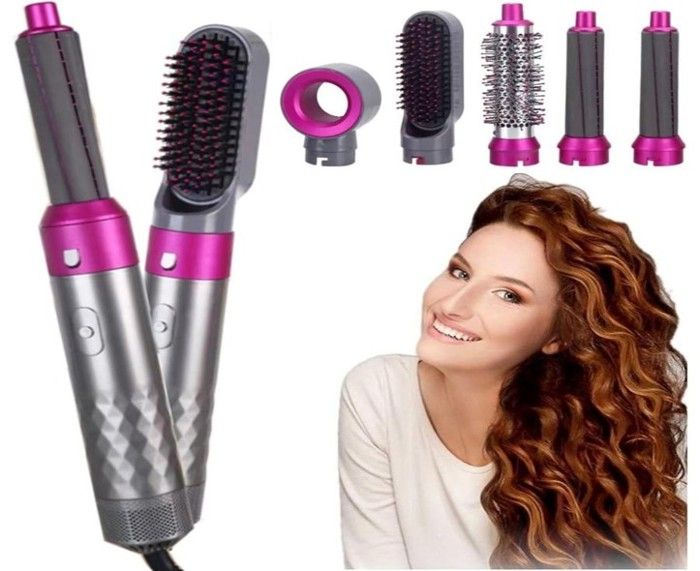 Brosse soufflante à cheveux 5 en 1, sèche-cheveux, fer à friser, peigne à cheveux électrique détachable