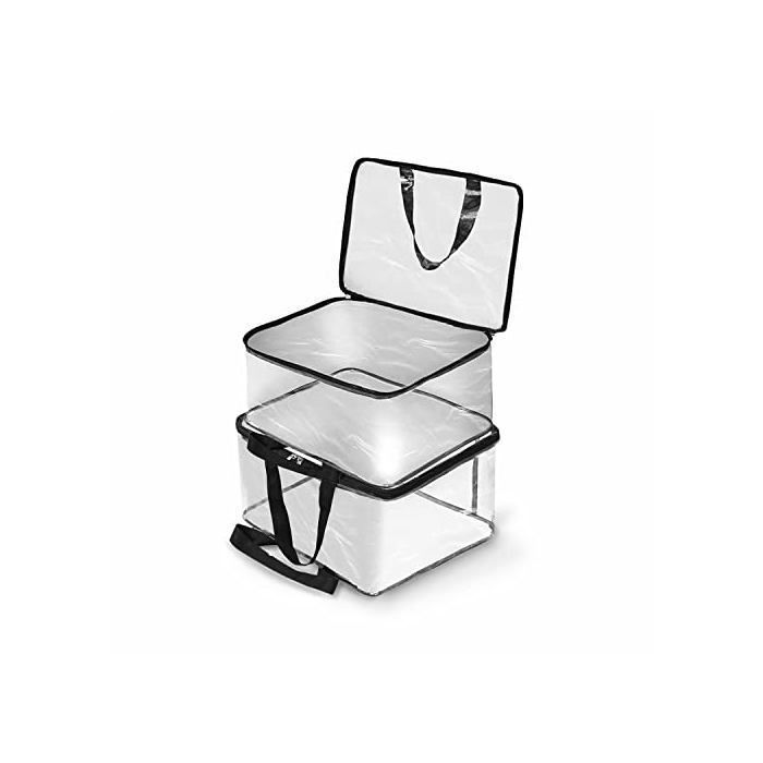 Lot de 2 sacs de rangement transparents pour vêtements,couvertures, draps, jouets,Organisateur de garde-robe