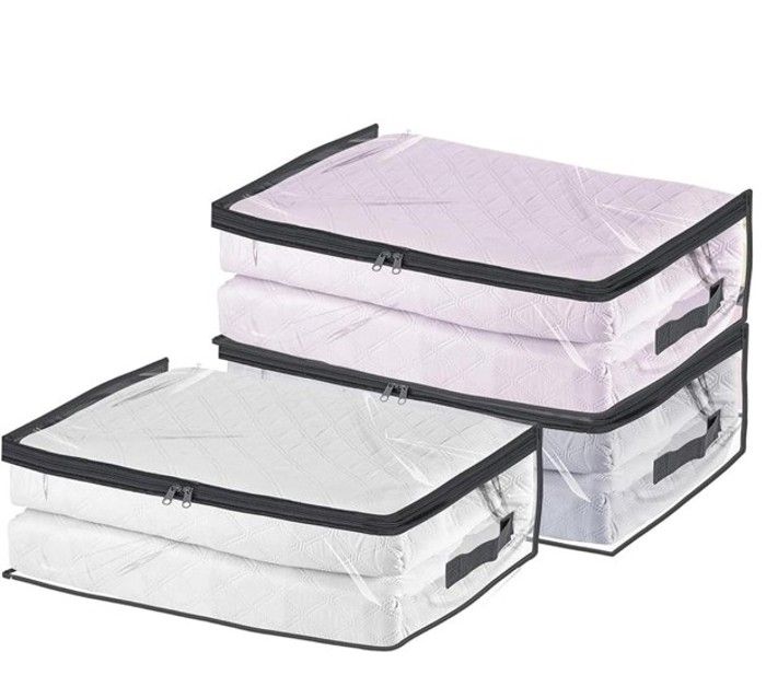 3 Sac  de rangement rectangulaire en PVC transparente pliable et polyvalente