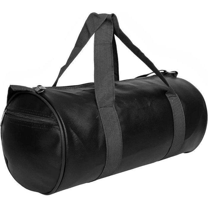 Sac de sport de luxe 49 x 25 x 25 cm – Élégance en PU avec compartiment latéral (Noir)