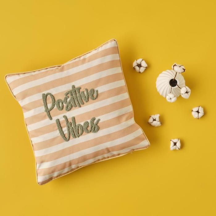 Positive Vibes Cushion Salmon (43x43 cm)