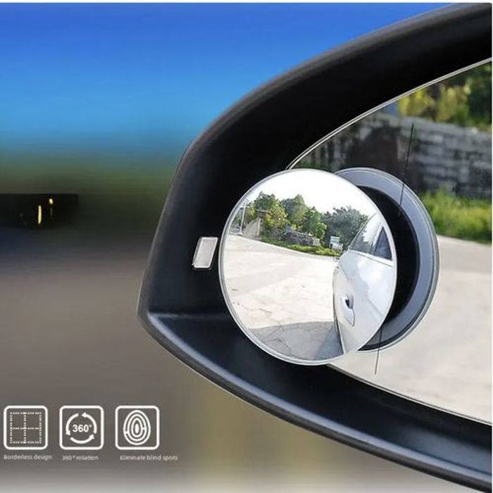 Rétroviseur de voiture à 360 degrés, petit miroir rond, verre de coulée rotatif