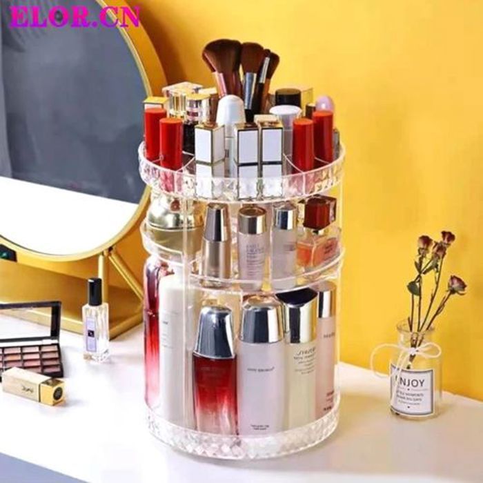 Maquillage Organisateur 360 degrés Rotation Réglable Multi-Fonction Transparent
