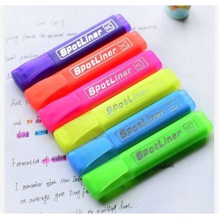 Spotliner 6 Marqueurs fluorescent Surligneur 6 couleurs(Rose,Bleu,Vert,Jaune,Orange,Mauve