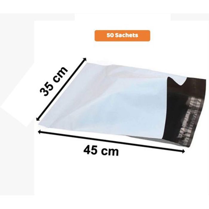 Pack de 50 Sachets scellables  pour vendeurs e-commerce non imprime 24cmx34cm