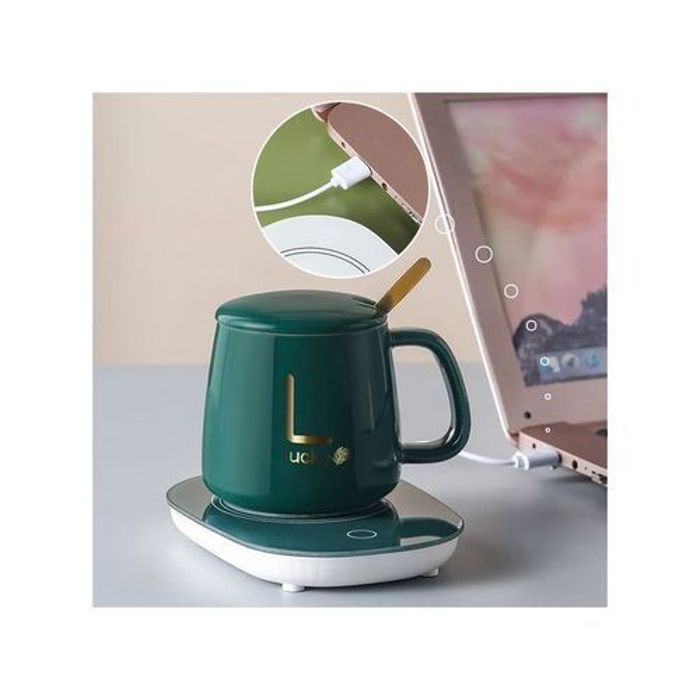 Lucky Tasse chauffante en ceramique verte pack complet en VERT
