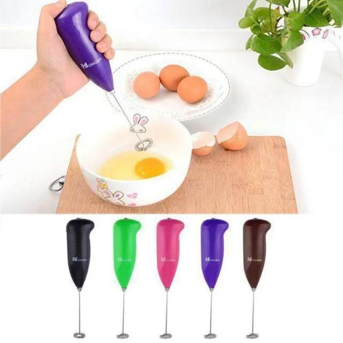 Mini mixeur plongeant à café ou lait batteur noir portable mini creamer crémier,cappuccino, (Couleur aléatoire)