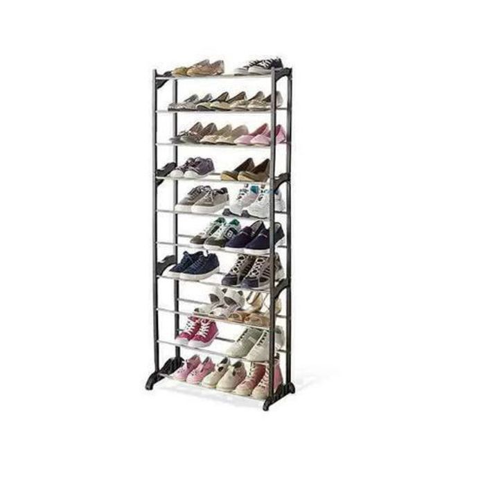 Etagère chaussures métal 10 niveaux pour entrée, Chambre à Coucher