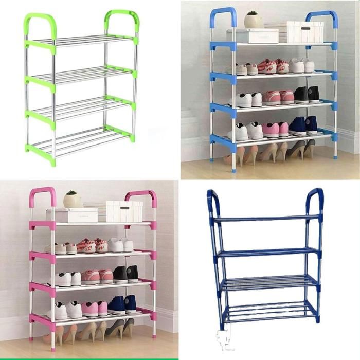 Étagère à chaussures en métal à 4 Niveaux,accessoires pour la maison