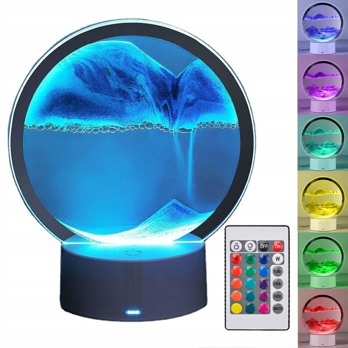 Lampe de bureau LED en forme de sablier 3D pour la décoration de la chambre(Couleur aléatoire)