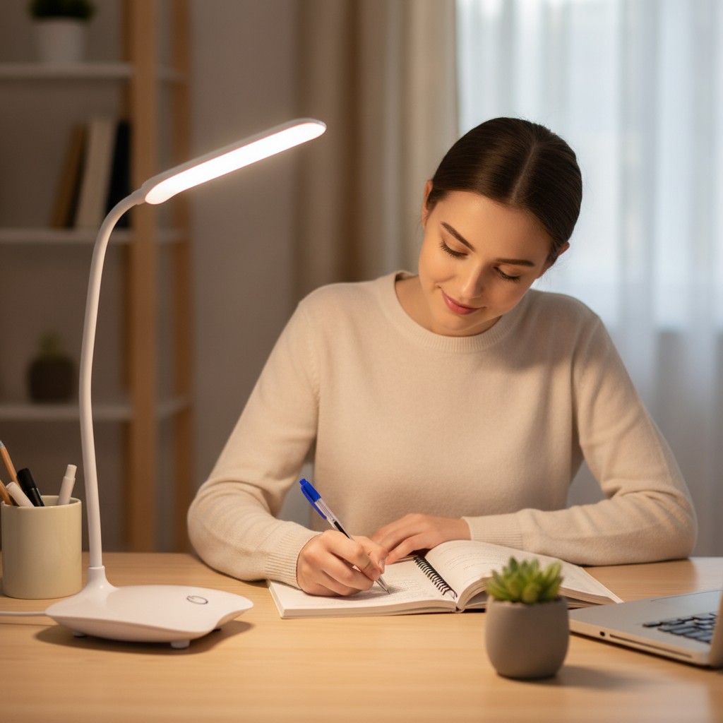 Lampe de bureau LED avec 3 niveaux de luminosité (couleur et design aléatoire) - Marjane Mall - Image 4