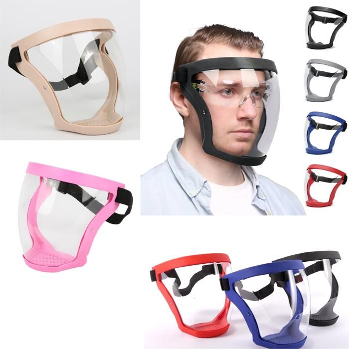 Masque de protection intégrale transparent, Réutilisable et anti-éclaboussures, pour la tête et les yeux