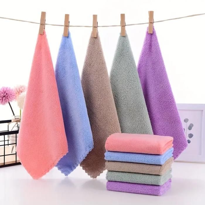 Pack 5 pcs Chiffon de nettoyage, serviette de nettoyage(Couleur aléatoire)
