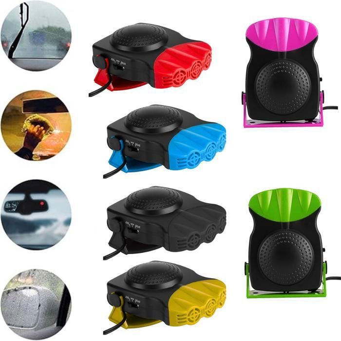 Chauffage Auto Portable pour voiture, avec poignée, dégivreur de tableau de bord (Couleur aléatoire)