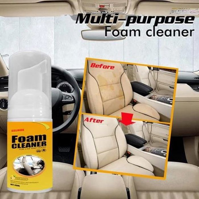 Clean & Clear Mousse de nettoyage intérieur de voiture moussant pour nettoyage siège de voitur