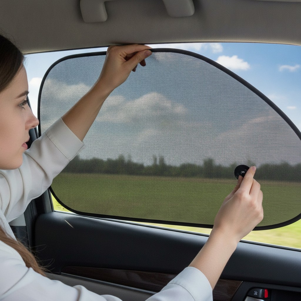 Pare-soleil pour vitres latérales de voiture, en plastique 2 pièces - Marjane Mall - Image 4