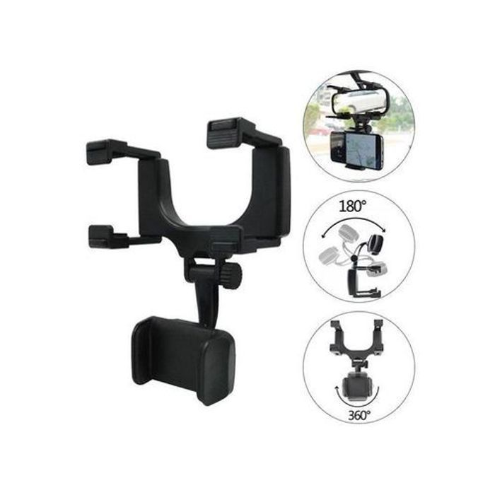 Support universel ajustable 360° pour rétroviseur intérieur de voiture