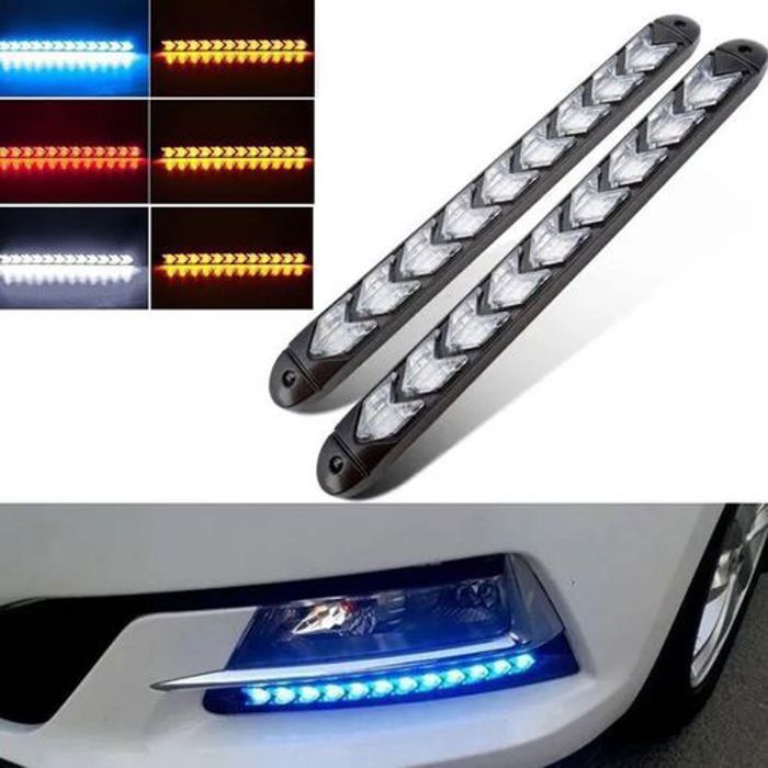 lot de 2 Feux de jour DRL de voiture à LED, bande flexible étanche