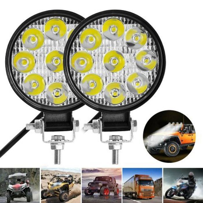 1 pcs de 9V-85V Lampe de travail led 27W, phare antibrouillard tout-terrain pour voiture. camion, moto