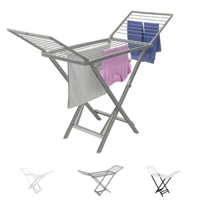 Séchoir à linge en plastique, Étendoir à linge, Étendoir à ailes repliable (couleur aléatoire)