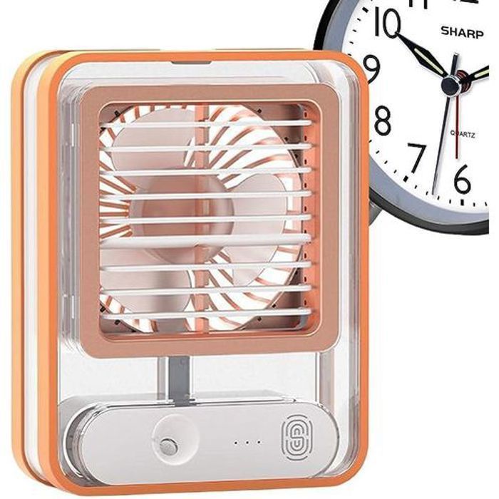 Mini ventilateur - Non spécifié - Portable - Brumisateur - Veilleuse LED - Rechargeable USB