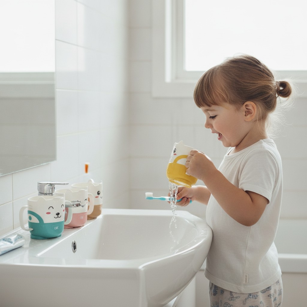 Ensemble de 4 Tasses de Brosse à Dents Domestiques pour Enfants(Couleur aléatoire) - Marjane Mall - Image 4