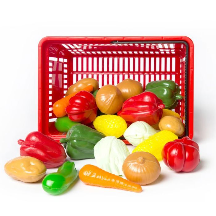 LAP - Panier primeur 27 légumes en plastique - jeux enfants, sens, psychomotricité, eveil - Dès 2 ans