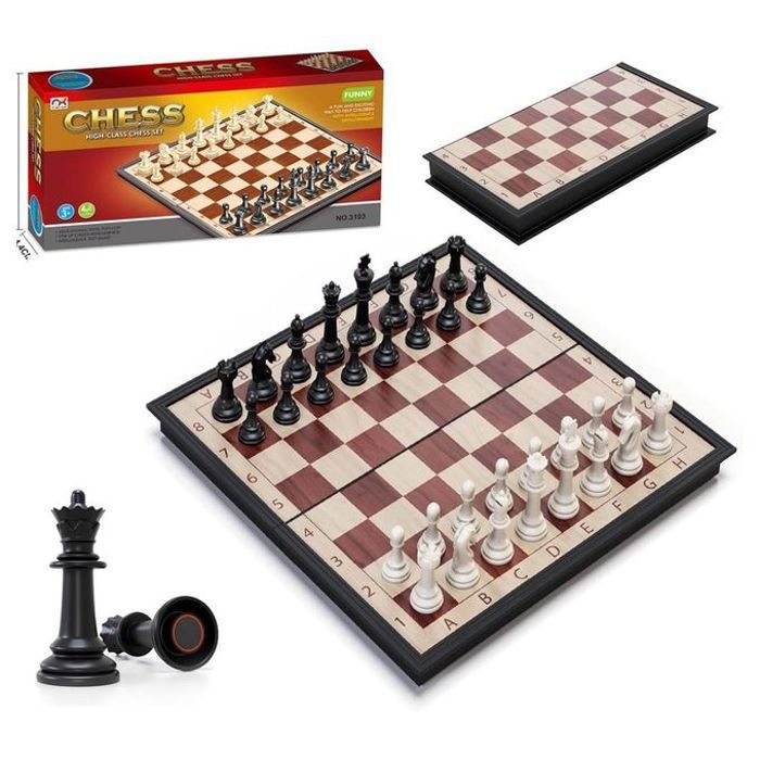 Funny Échiquier avec Pièces d'échecs' Chess magnétique- Jeu d' échecs - Set' échecs - Echecs - Pliable