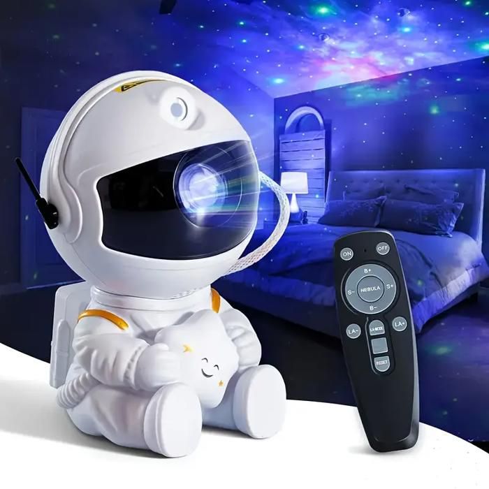 Projecteur de nuit étoilé - Astronaute - LED réglable - Télécommande - USB rechargeable - Multicolore